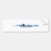 Hamburg Skyline Silhouette Bumpersticker (Voorkant)