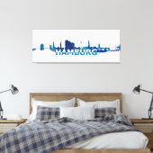 Hamburg Skyline Silhouette Canvas Afdruk (Insitu (Slaapkamer))