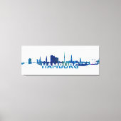 Hamburg Skyline Silhouette Canvas Afdruk (Voorkant)