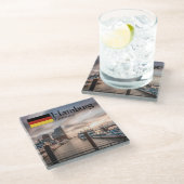 Hamburg Souvenir Glazen Onderzetter (Schuin)