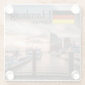 Hamburg Souvenir Glazen Onderzetter (Achterkant)