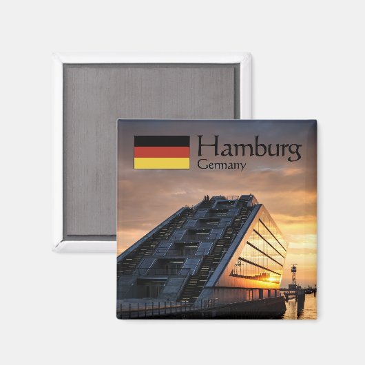 Hamburg Souvenir Magneet (Voorkant / Achterkant)