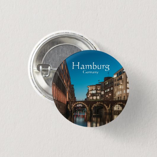 Hamburg Souvenir Ronde Button 3,2 Cm (Voorkant /achterkant)