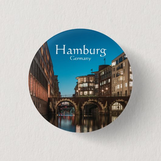 Hamburg Souvenir Ronde Button 3,2 Cm (Voorkant)