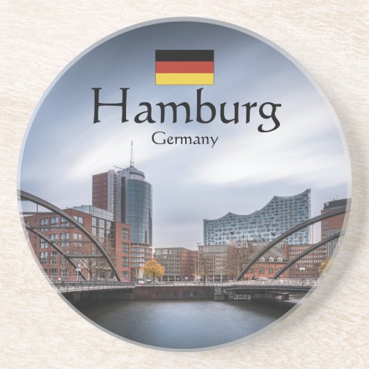 Hamburg Souvenir Zandsteen Onderzetter (Voorkant)