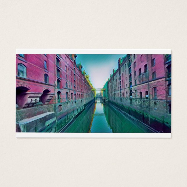 Hamburg Speicherstadt Artwork Visitekaartje (Voorkant)