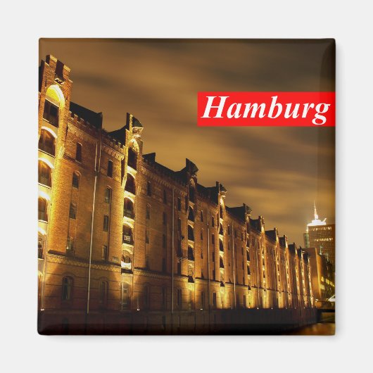 Hamburg - Speicherstadt bei Nacht - Magnet (Voorkant)