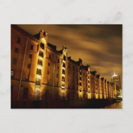 Hamburg - Speicherstadt bei Nacht - Postkarte Briefkaart