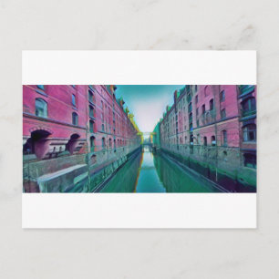 Hamburg Speicherstadt Kunstwerk Briefkaart