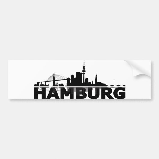 Hamburg stads silhouet auto sticker / sticker (Voorkant)