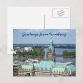 Hamburg Town Hall Briefkaart (Voorkant / Achterkant)