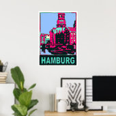 Hamburg Travel Poster (Thuiskantoor)