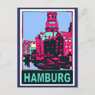 Hamburg Travel Poster Briefkaart