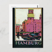 Hamburg Travel Poster Briefkaart (Voorkant / Achterkant)