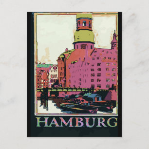 Hamburg Travel Poster Briefkaart