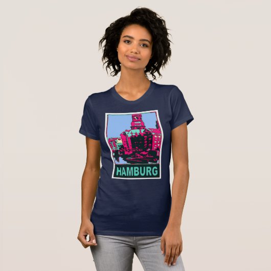 Hamburg Travel Poster T-shirt (Voorkant volledig)