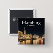 Hamburg Vierkante Button 5,1 Cm (Voorkant /achterkant)
