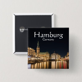 Hamburg Vierkante Button 5,1 Cm