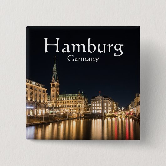 Hamburg Vierkante Button 5,1 Cm (Voorkant)