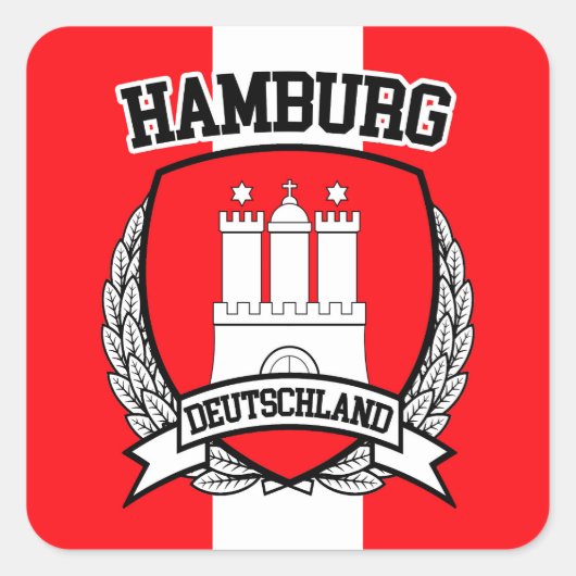 Hamburg Vierkante Sticker (Voorkant)