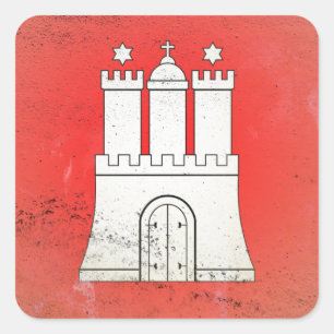 Hamburg Vierkante Sticker