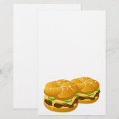 Hamburger-2 Stationery Briefpapier (Voorkant / Achterkant)