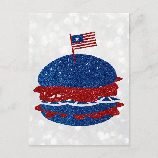 Hamburger 4 juli glitters briefkaart (Voorkant)