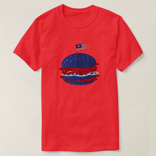 Hamburger 4 juli glitters t-shirt (Design voorkant)