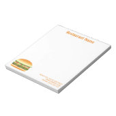 Hamburger Aangepaste Restaurant Notitieblok (Linkerzijde)