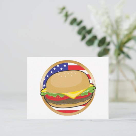 Hamburger American Flag Briefkaart (Staand voorkant)
