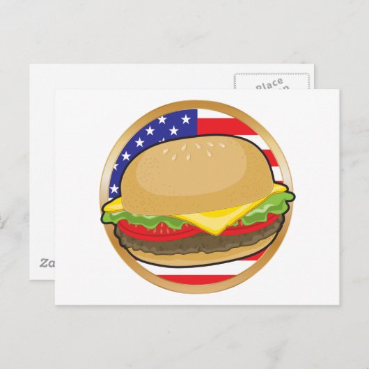 Hamburger American Flag Briefkaart (Voorkant / Achterkant)
