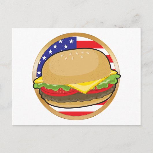 Hamburger American Flag Briefkaart (Voorkant)