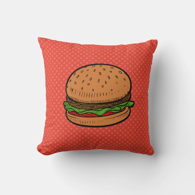 Hamburger art pillow kussen (Voorkant)