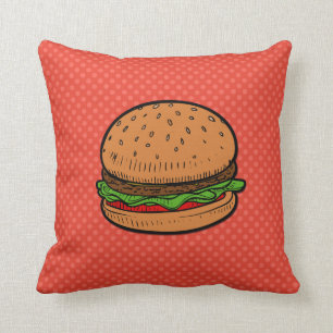 Hamburger art pillow kussen