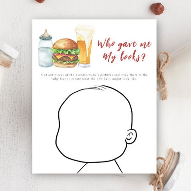 Hamburger babyshower - Wie heeft me mijn uiterlijk (Creator heeft geüpload)