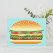 Hamburger Barbecue Feest Kaart (Staand voorkant)