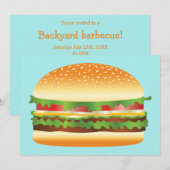 Hamburger Barbecue Feest Kaart (Voorkant / Achterkant)