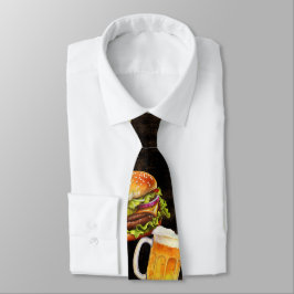 Hamburger bier op donker stropdas