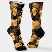 Hamburger bier op donkere spetters sokken (Gebogen)