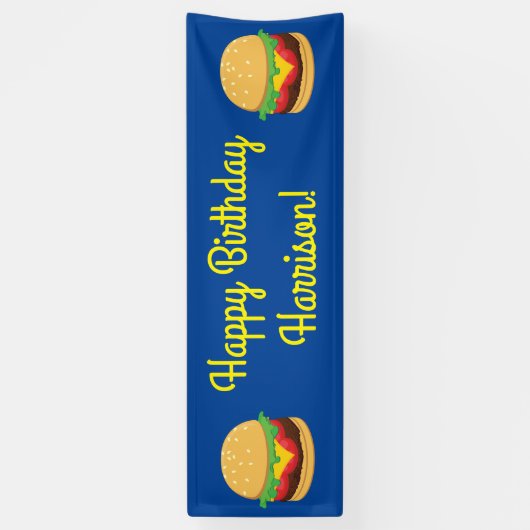 Hamburger Birthday Party Burger Banner (Verticaal)