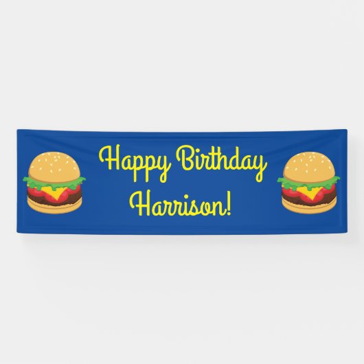 Hamburger Birthday Party Burger Banner (Horizontaal)
