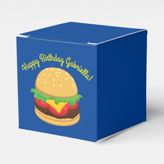 Hamburger Birthday Party Burger Favor Box Bedankdoosjes (Voorkant Zijde)