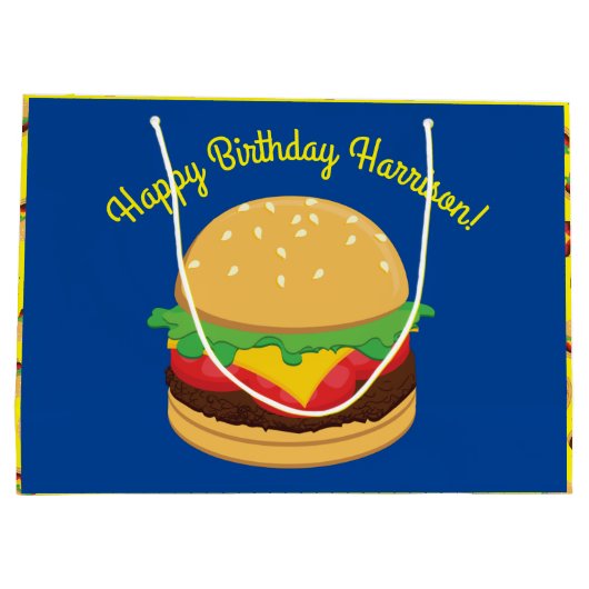Hamburger Birthday Party Burger Groot Cadeauzakje (Achterkant)