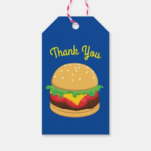 Hamburger Birthday Party Burger Hartelijk dank Cadeaulabel (Voorkant)