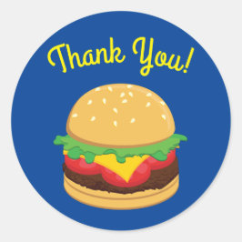 Hamburger Birthday Party Burger Hartelijk dank Ronde Sticker