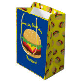 Hamburger Birthday Party Burger Medium Cadeauzakje (Achterkant Gekanteld)