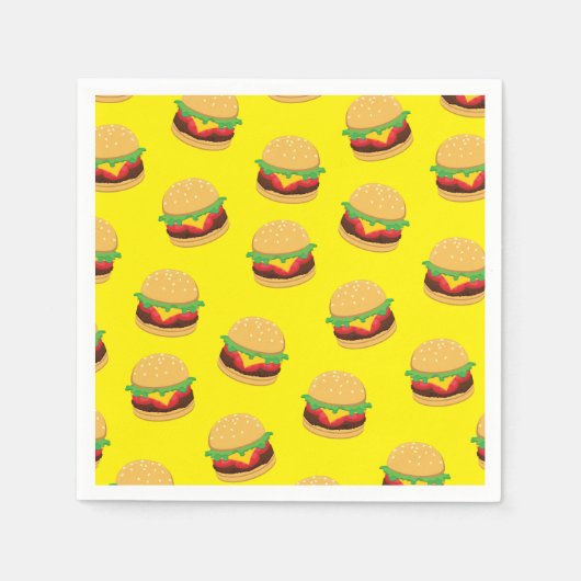 Hamburger Birthday Party Burger Napkins Servet (Voorkant)