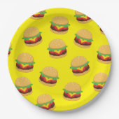 Hamburger Birthday Party Burger Paper Borden Papieren Bordje (Voorkant)