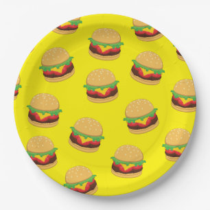 Hamburger Birthday Party Burger Paper Borden Papieren Bordje