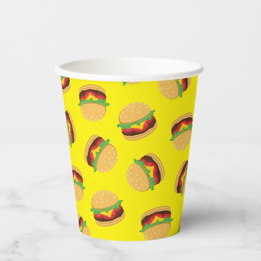 Hamburger Birthday Party Burger Paper Cups Papieren Bekers (Voorkant)